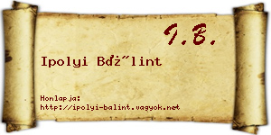Ipolyi Bálint névjegykártya